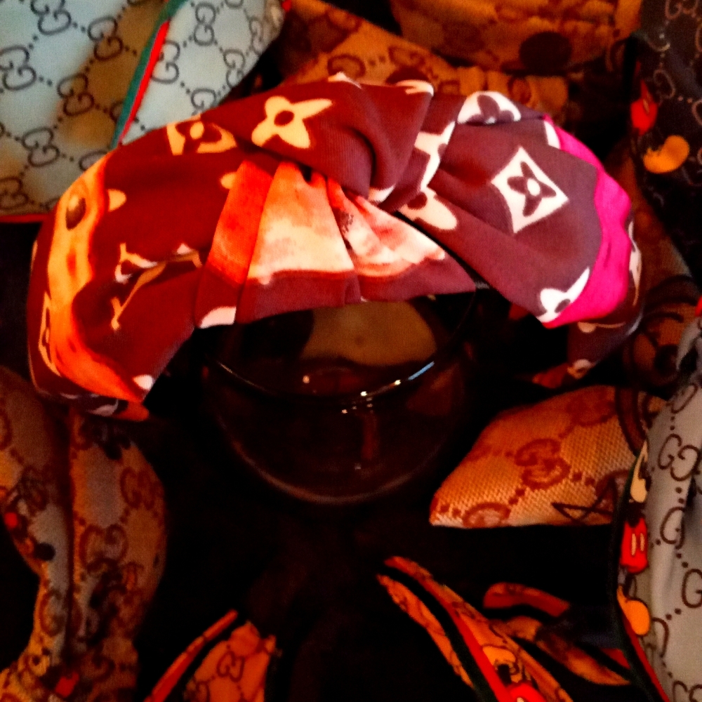 Choclate N Cranberry vuiton Headband